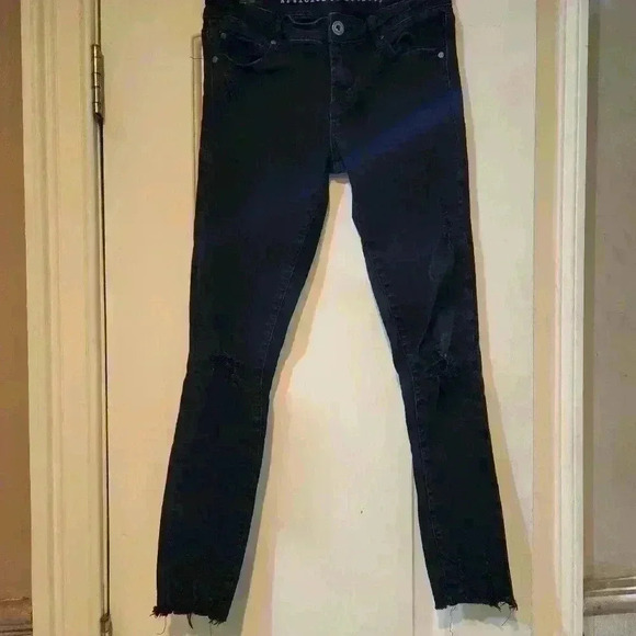5. Black distressed raw hem jeans by Articles of society  size 24 - Picture 2 of 8